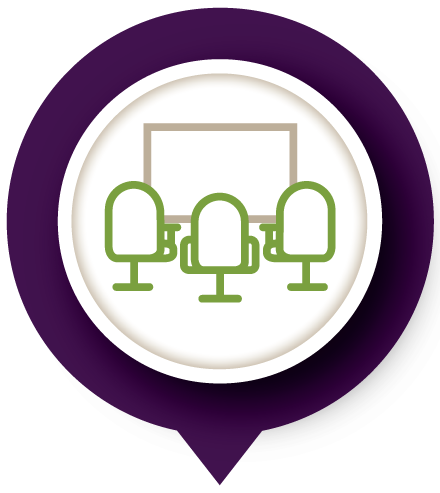 Graphic of chairs at conference table, Family Office, chief learning officer, governance, decision-making