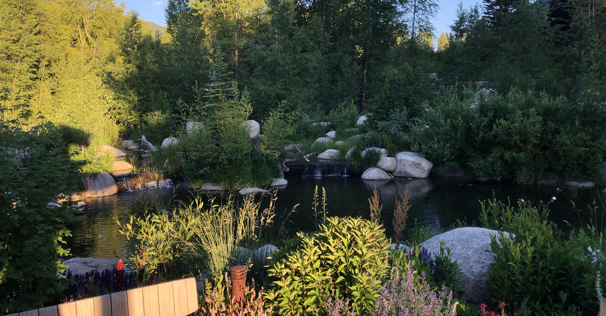 Vibrant photo of the John Denver Sanctuary Garden in Aspen, CO